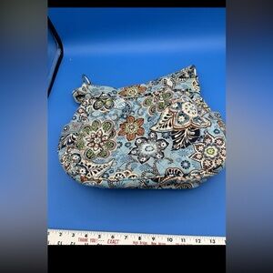 Vera Bradley Lisa B Bali Blue Shoulder Bag Hobo Style Tote Shoulder Bag EUC